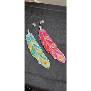 Diamond Painted Feather Bookmarks